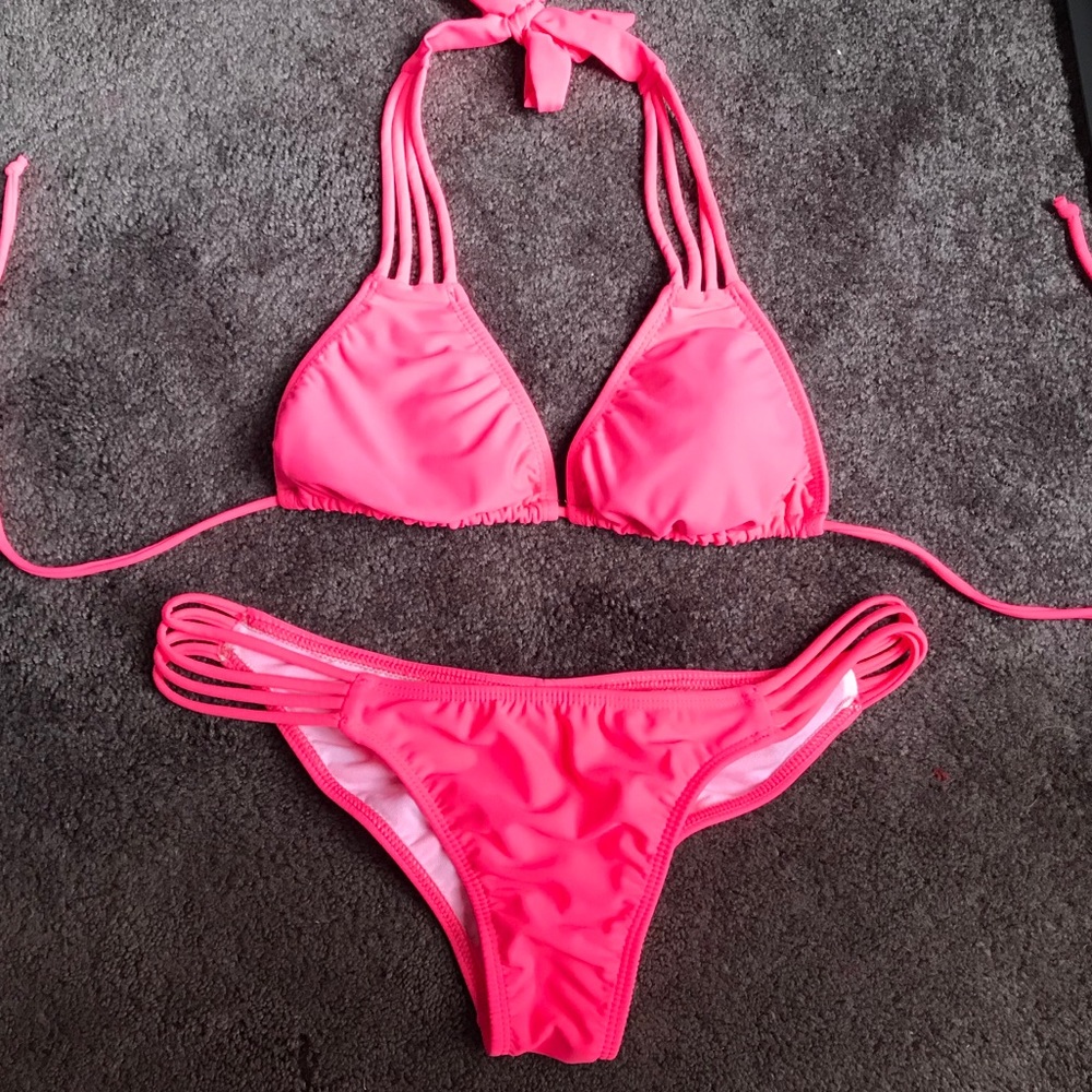 Pink Strappy Bikini